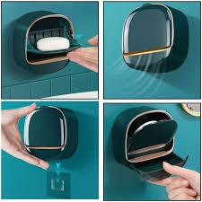Wall Mounted Soap Holder with Drain Tray – Waterproof Stylish Soap Dish for Kitchen & Bathroom