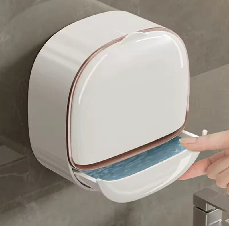 Wall Mounted Soap Holder with Drain Tray – Waterproof Stylish Soap Dish for Kitchen & Bathroom